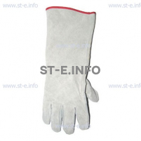 Перчатки-краги спилковые пятипалые серые с подложкой - st-e.info - Ханты-Мансийск